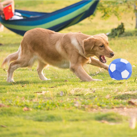 Interactive Dog Toys Soccer Ball,Plush Squeaky Dog Toys Ball,Dog Puzzle Toys Football Indoor Outdoor Jolly Ball for Dogs,Dog Balls for Medium and Large Dogs Toys Diameter 7.1in/18cm