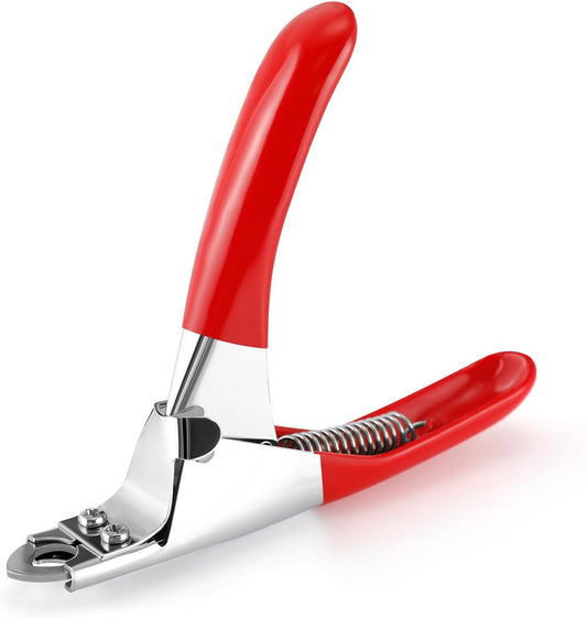 Dog Cat Nail Clipper Professional Pet Claw Trimmer Stainless Steel Pet Toes Cutter Grooming Tool for Small Medium Dogs Cats (Guillotine Nail Clipper) Red