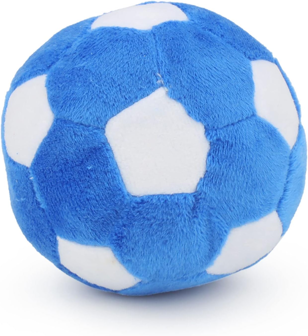 Dog Toys Balls, Pet Chew Toy Stuffed with Fluffy, Funny & Cute Interactive Play Dog Squeak Toy, Durable Indoor Outdoor Dog Puzzle Toys Soft Plush Football for Medium and Large Dogs Breeds, 7in