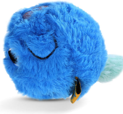 Plush Squeaky Dog Toy Ball, No Stuffing Dog Chew Toys for Small Meduim Breed, Interactive Fetch Puppy Teething Pet Training, Soft & Durable, Small Cute Blue Berry Dog Design, Built in Squeaker, 3.1''