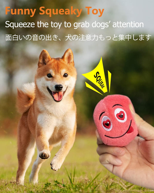 Squeaky Dog Toys, [6 Pack] Soft Stuffed Plush Balls with Squeakers, Interactive Fetch Play for Puppy Small Pets
