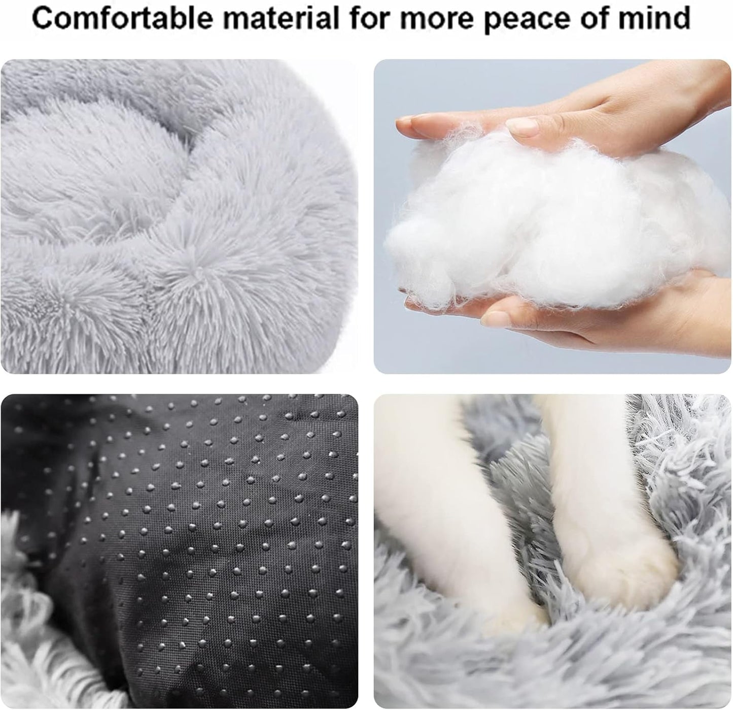 Cat Beds for Indoor Cats, 20 Inch Dog Bed for Small Melium Large Dogs, Washable-Round Pet Bed for Puppy and Kitten with Slip-Resistant Bottom