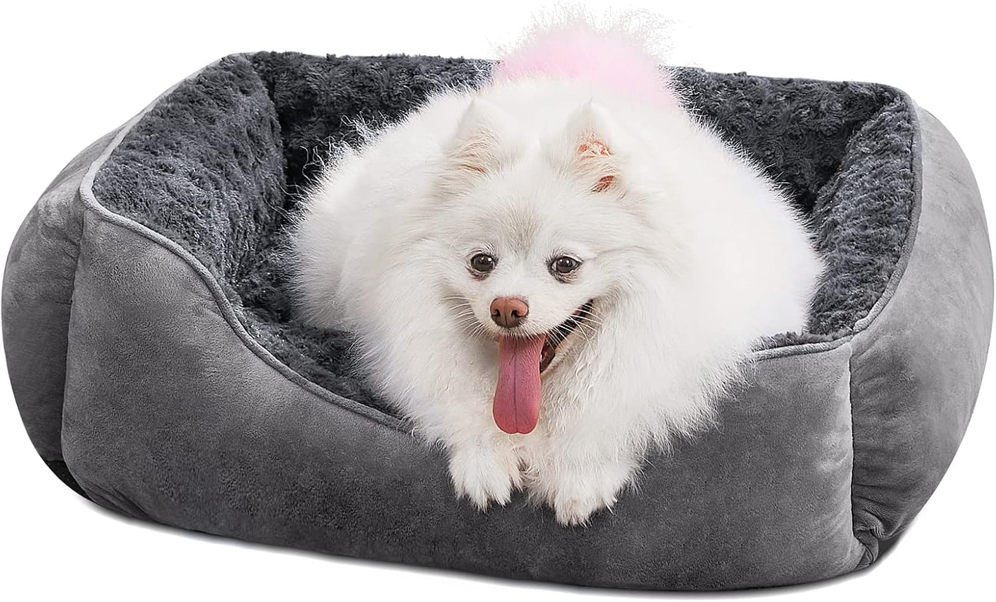 Rectangle Dog Bed for Large Medium Small Dogs Machine Washable Sleeping Dog Sofa Bed Non-Slip Bottom Breathable Soft Puppy Bed Durable Orthopedic Calming Pet Cuddler, Multiple Size, Grey