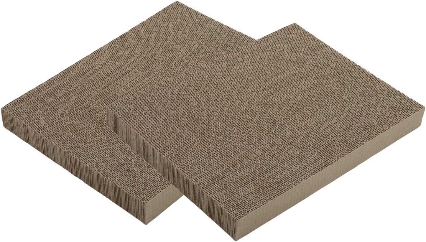 Cardboard Cat Scratcher Bed for Indoor Cats - Cat Scratching Board (16" Wide, c. Replacement 2 Pads)