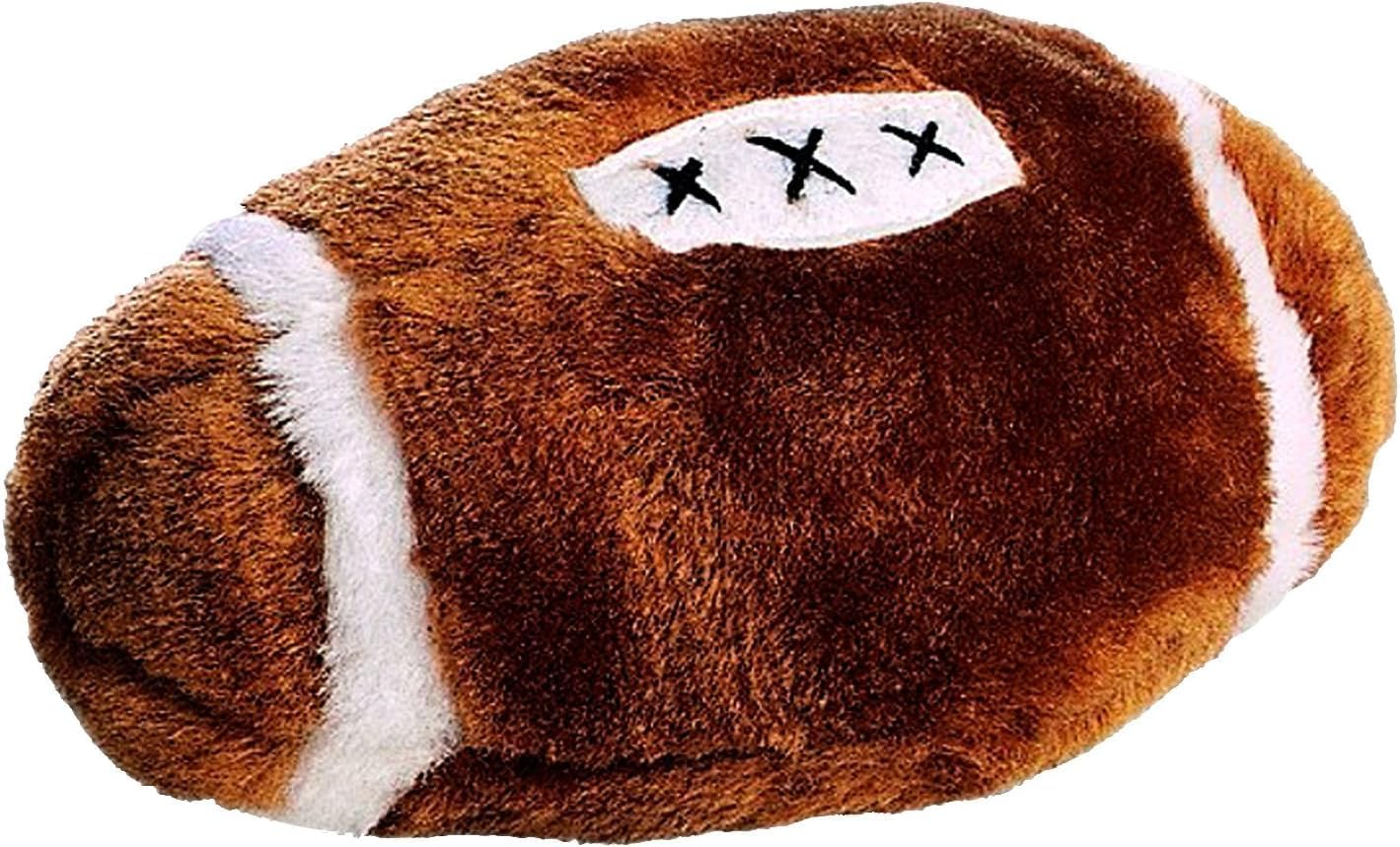 Plush Football Dog Toy with Squeaker | Soft, Plush Fabric Football Squeak Toy for Small and Large Dog Breeds | Fetch Toy for Throwing and Chasing | 4.5"