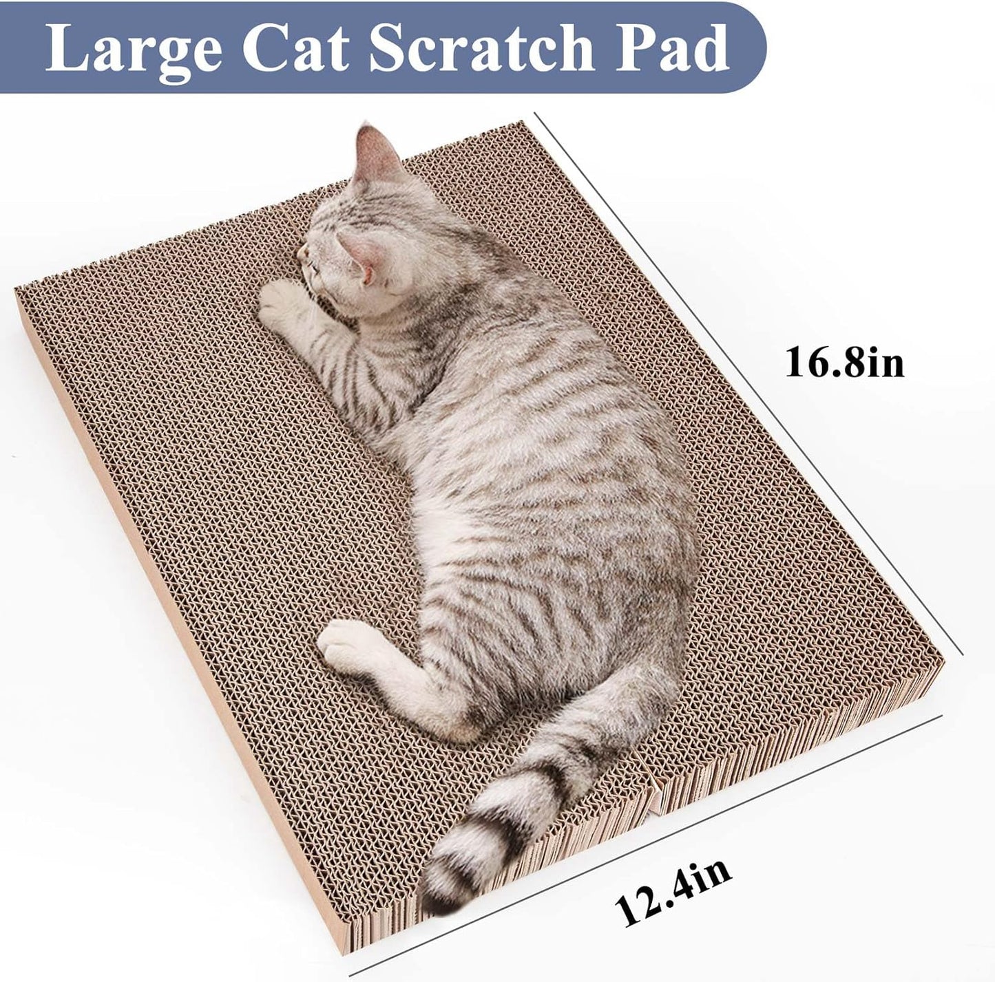 Cat Cardboard Scratcher Refill,Cat Scratch Pad Replacement Reversible Corrugated Board for Cat Box Bed…