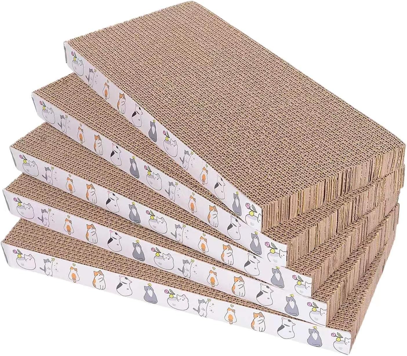 5 Packs cat Scratcher Toys Reversible Scratching Post Board for Indoor Cats Cardboard pad Sleep Play and Grind Claws