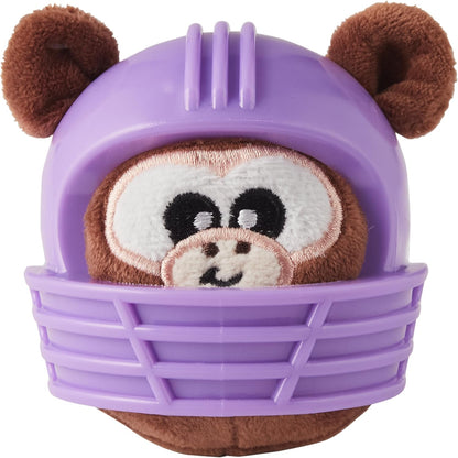 Monkey Dog Toy, Plush Squeaky Fetch Ball, Durable Dog Toy for Active Play, Multicolored, Small