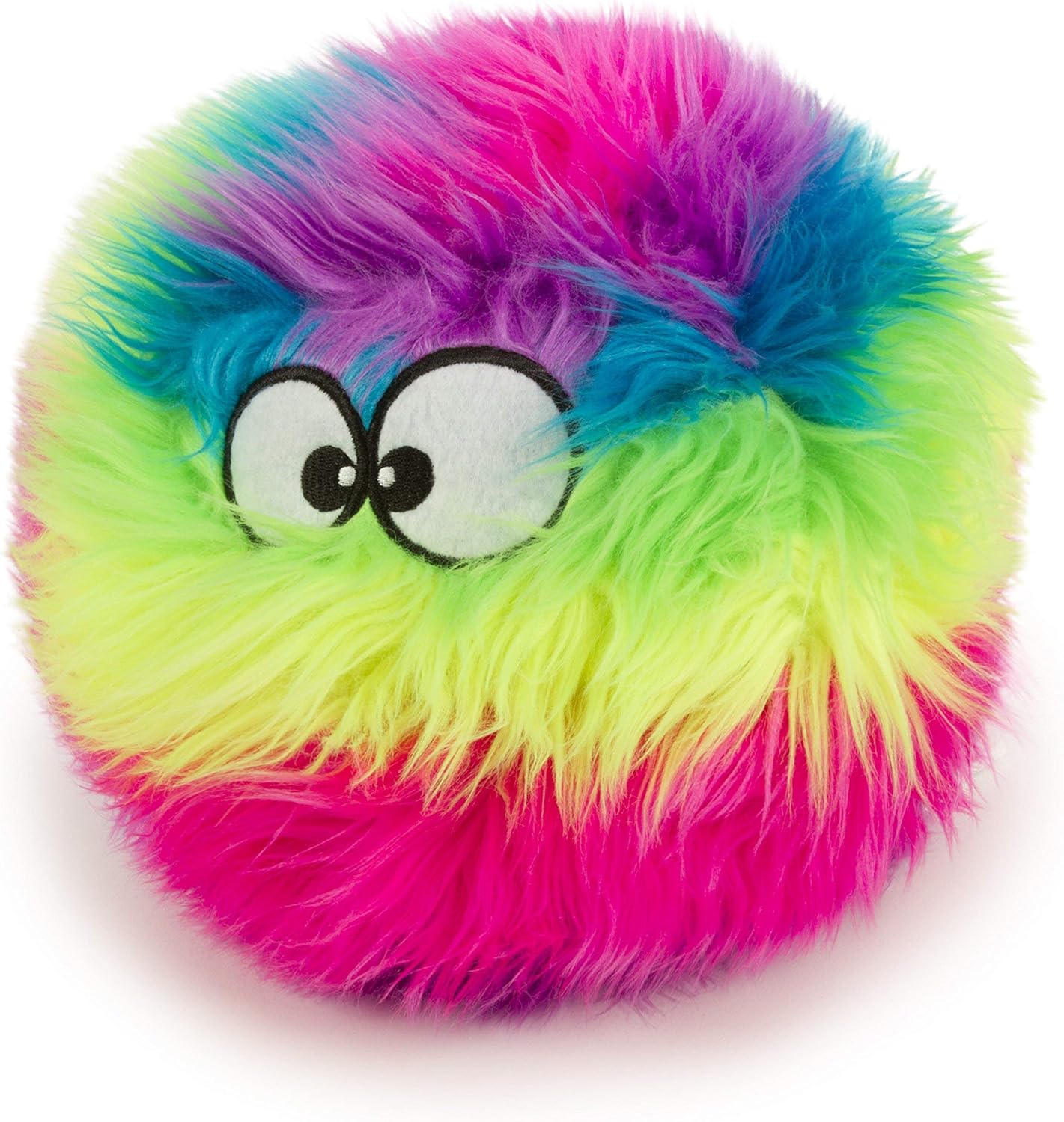 Squeaky Plush Ball Dog Toy, Chew Guard Technology - Rainbow, Large