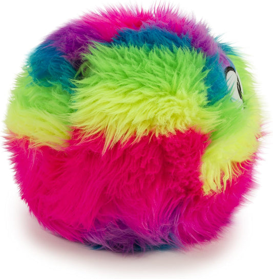 Squeaky Plush Ball Dog Toy, Chew Guard Technology - Rainbow, Large