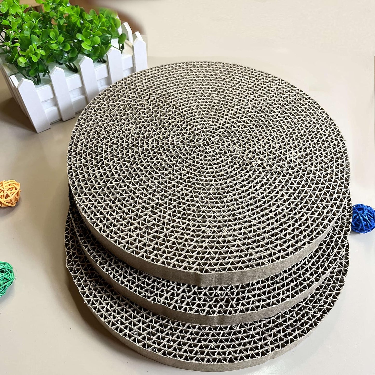Cat Scratch Pads Round, Cat Scratcher Cardboards, Refill, Replacement, Insert - 3 Pack